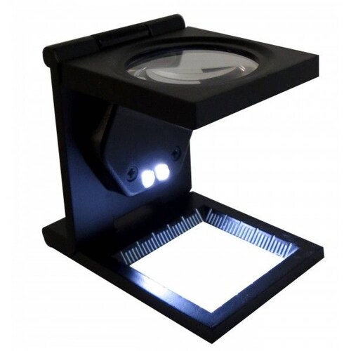 Lupa cuenta hilo con led 30mm 8X metal cristal 260622 Obi