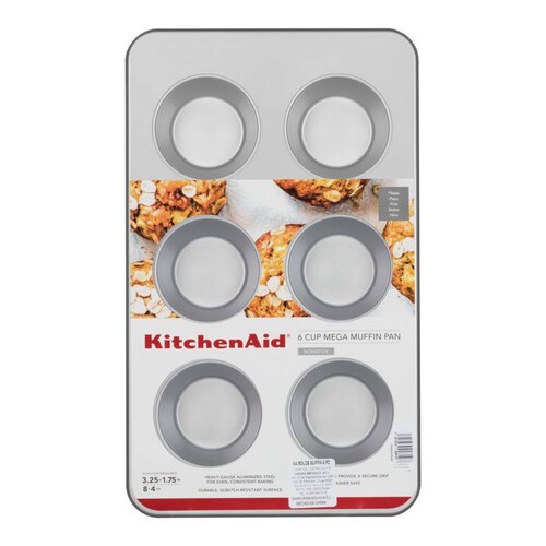 Molde Para Muffins KitchenAid 6 Piezas Con Antiadherente Hechos de Acero 