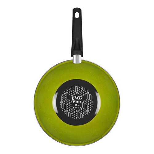 Wok 28 cm Ekco Adana Verde de Acero Esmaltado 