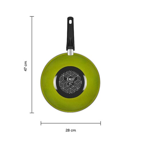 Wok 28 cm Ekco Adana Verde de Acero Esmaltado 