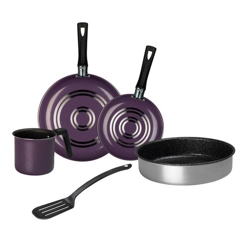 Batería de Cocina Deleite Hecha de Aluminio en Color Violeta 