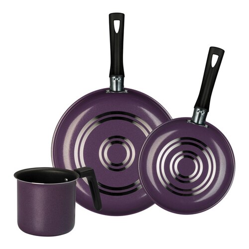Batería de Cocina Deleite Hecha de Aluminio en Color Violeta 