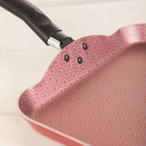 Plancha Cuadrada Ekco Classic 28 cm con Antiadherente Rojo 