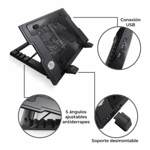 Base Enfriadora Laptop 5 Posiciones Ventilador Enfriador Usb .