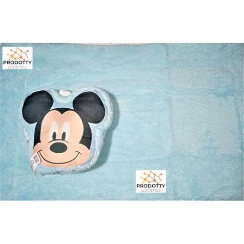 Frazada Super Suave Disney Mickey Mouse + Cojin Shape 1x.8m .