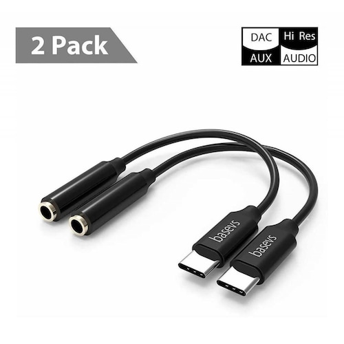 Pixel 2 Headphone Adapter Type C To 3.5mm (2 Pack), Basevs H Accesorio