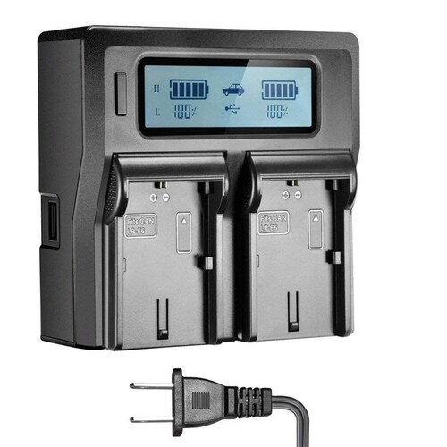 Cargador Doble Para Baterias Lp-e6 Lp E6n Fotografia