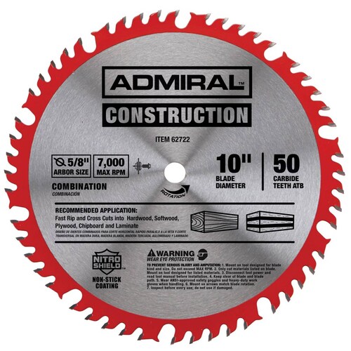 Disco para cortar madera de 10" 7000rpm - 50 T