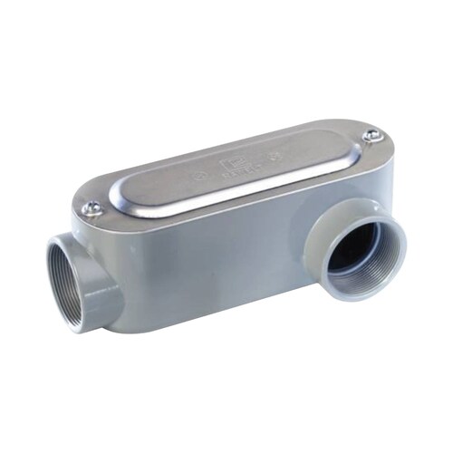 Caja oval roscada tipo LL de 1 1/2 (38.1 mm) Incluye tapa y tornillos.