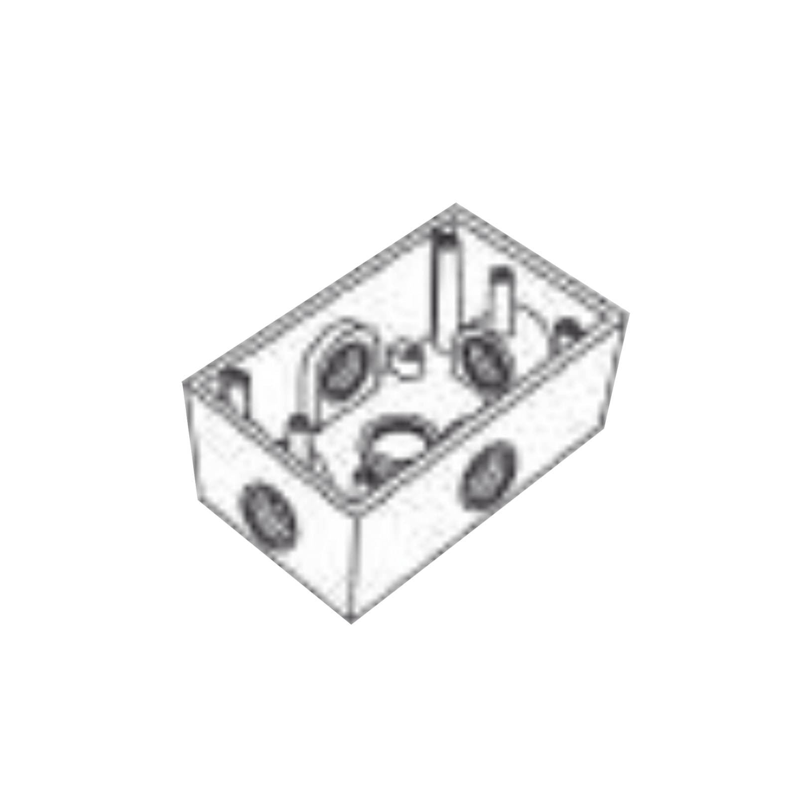 Caja Condulet FS de 3/4 ( 19.05 mm ) con cinco bocas a prueba de intemperie.