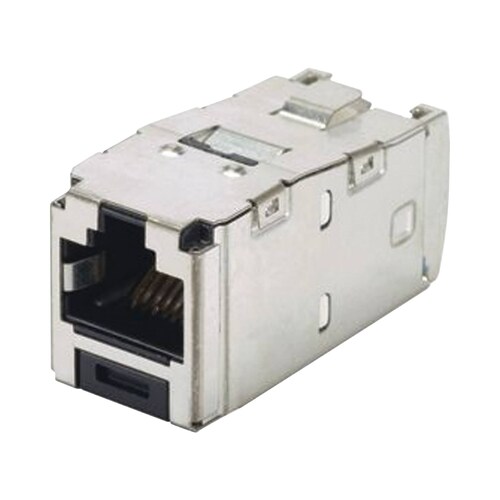 Conector Jack RJ45 Blindado, Estilo TG, Mini-Com, Categoría 6A, de 8 posiciones y 8 cables, Color Negro