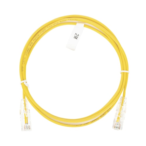Cable de Parcheo Slim UTP Cat6 - 2 m Amarillo Diámetro Reducido (28 AWG)