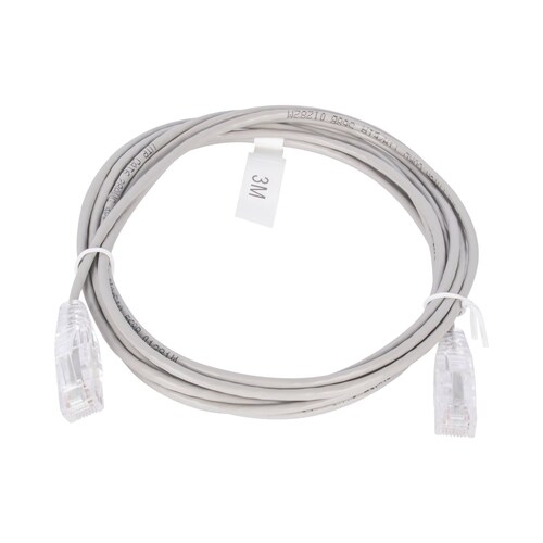 Cable de Parcheo Slim UTP Cat6 - 3 m Gris Diámetro Reducido (28 AWG)