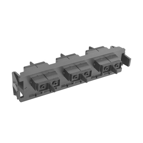 Placa acopladora de Fibra Óptica Quick-Pack, Con 3 Conectores SC Duplex (6 Fibras), Negro