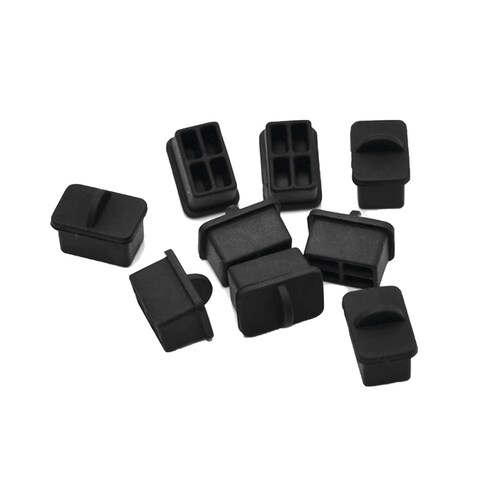 Bolsa con 25 piezas de protectores anti-polvo para puerto SFP, color negro