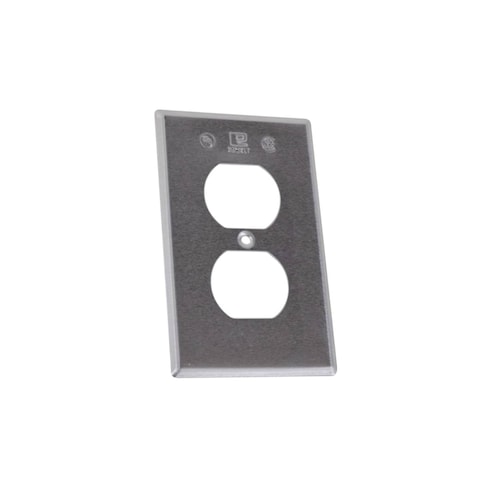 Tapa rectangular para contacto dúplex de aluminio tipo RR a prueba de intemperie.