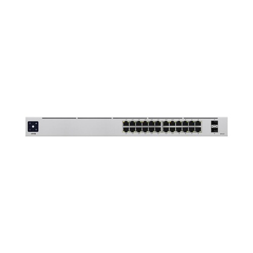 UniFi Switch USW-24-POE Gen2, Capa 2 de 24 puertos (16 puertos PoE 802.3af/at + 8 puertos Gigabit) + 2 puertos 1G SFP, 95W, pantalla informativa