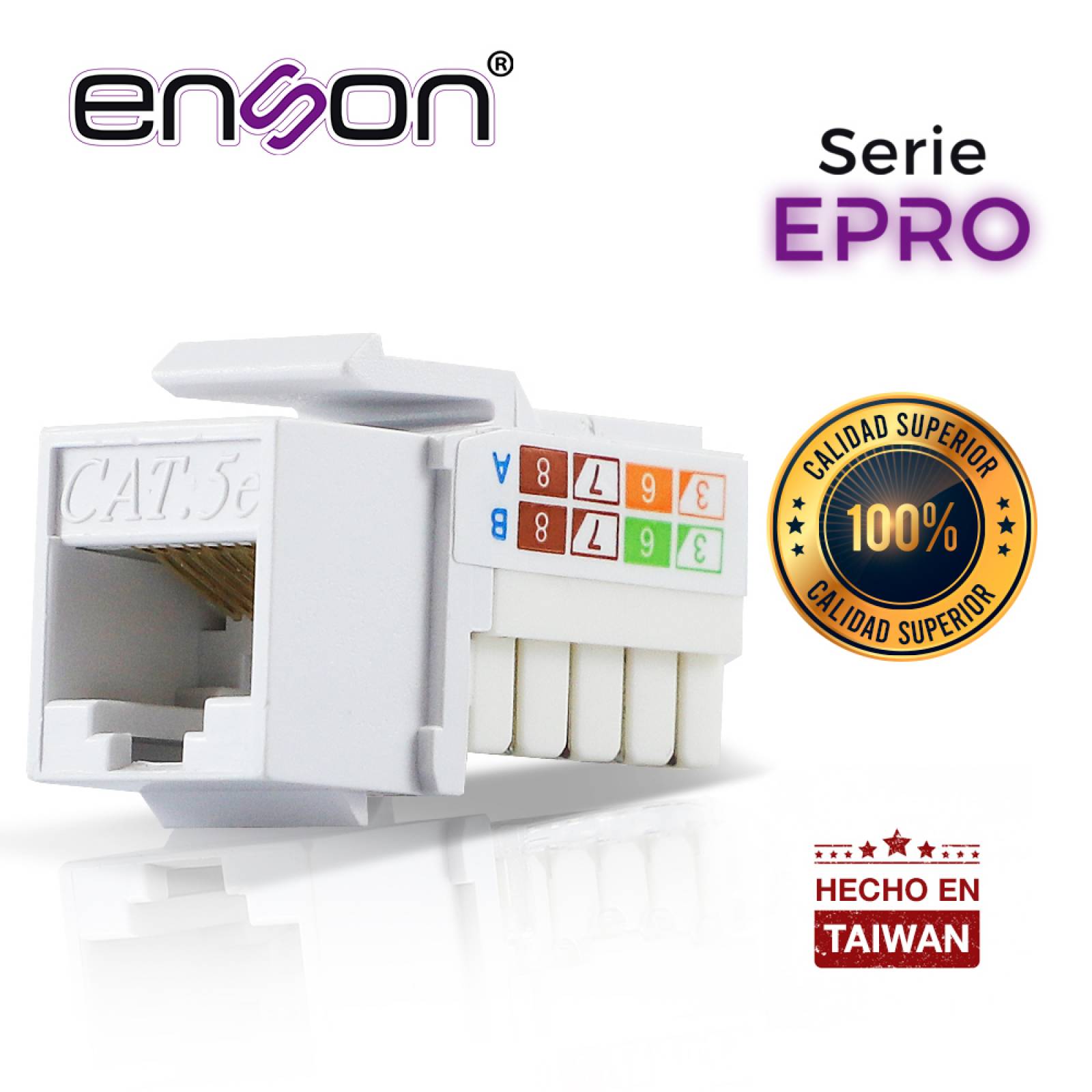 Conector Modular Jack Rj45 Enson Epro-jack5e-wh Serie Pro Po