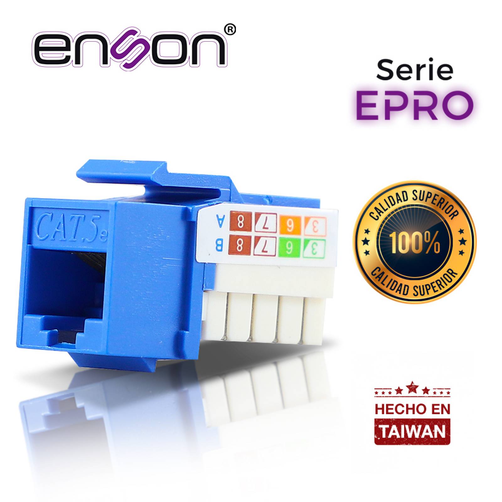 Conector Modular Jack Rj45 Enson Epro-jack5e-bl Serie Pro Po