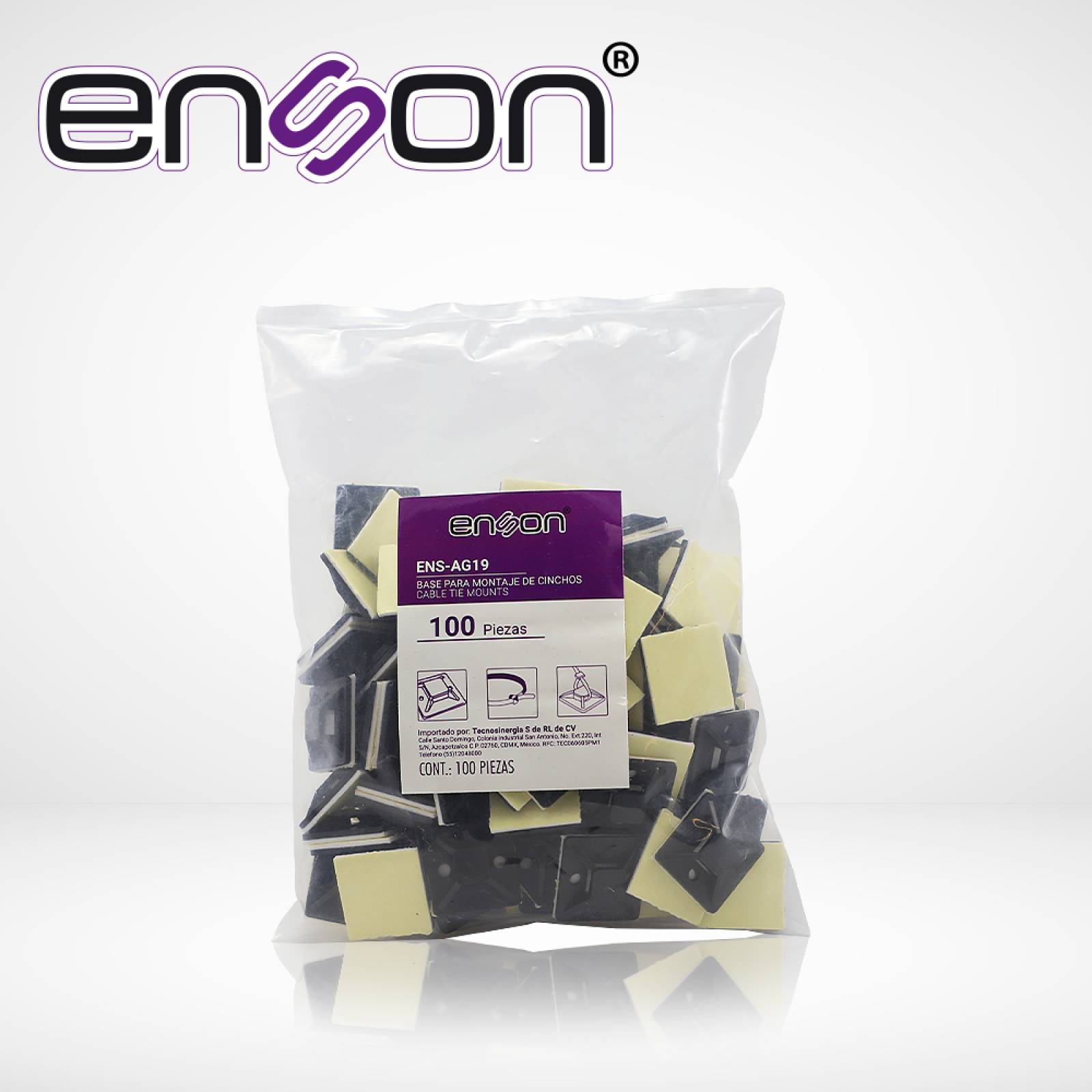 Base Porta Cincho De Nylon Enson Ens-ag19 De 25 X 25mm Autoa