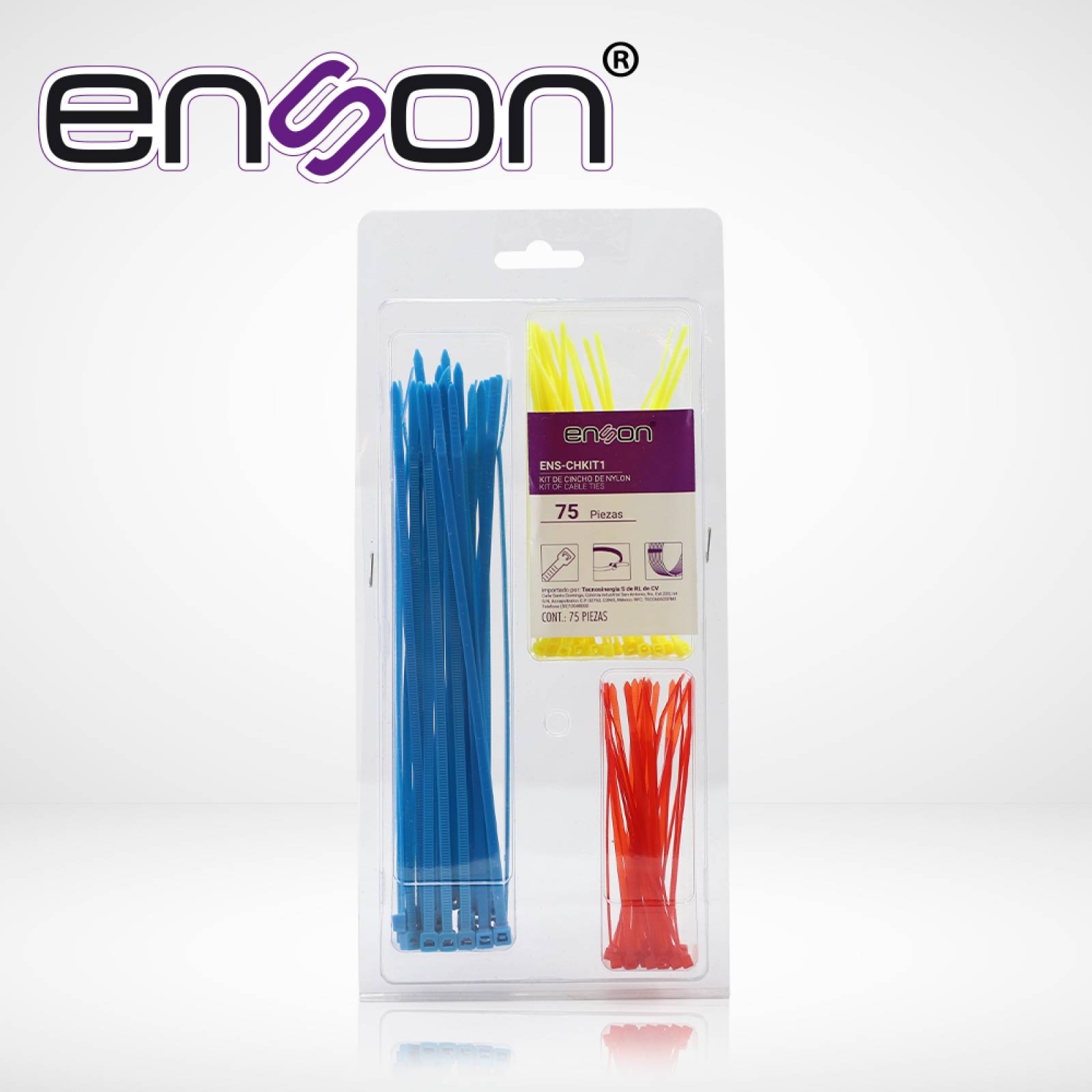 Kit De Cinchos De Nylon De 75 Piezas Ens-chkit1 Incluye Cinc