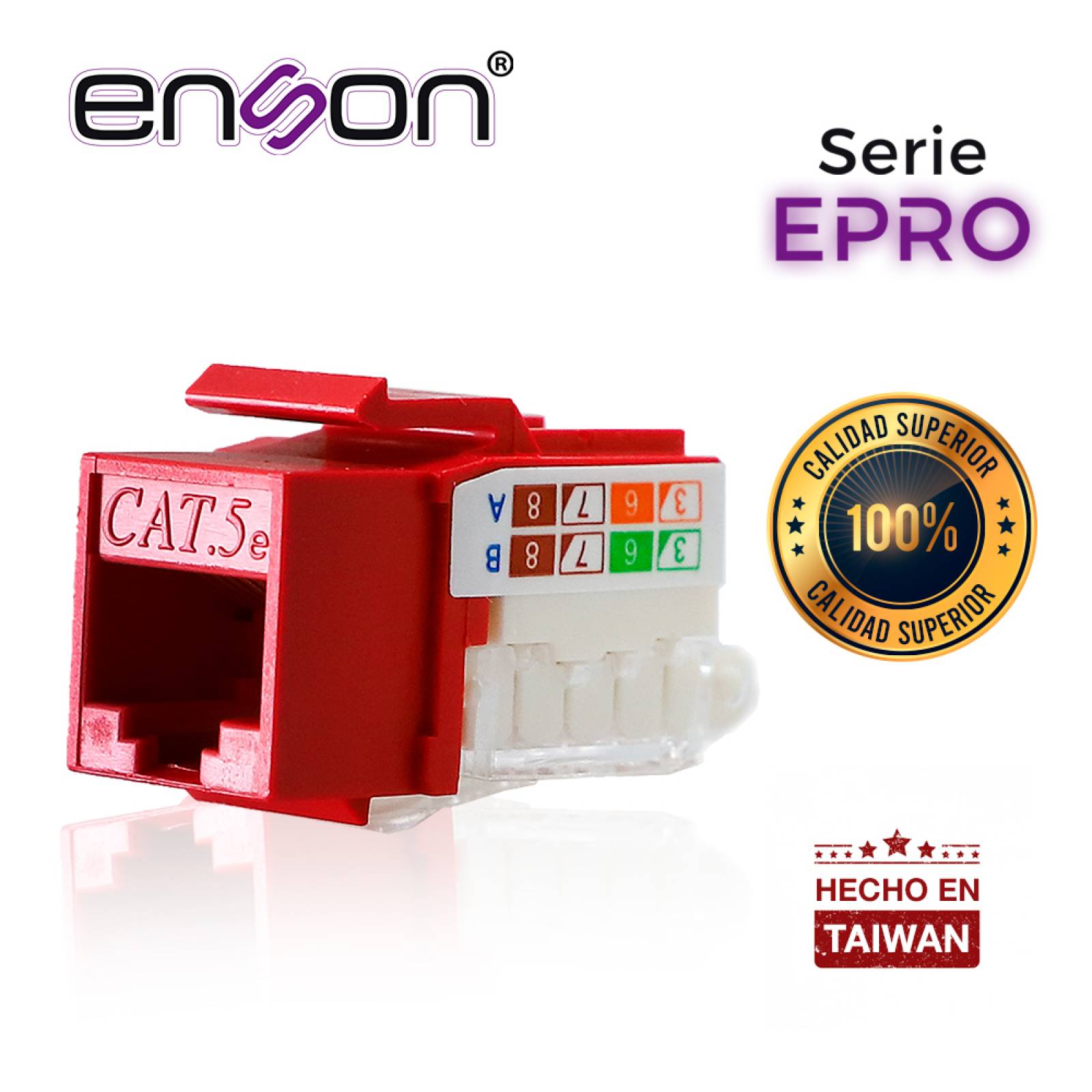 Conector Modular Jack Rj45 Enson Epro-tljack5e-rd Serie Pro