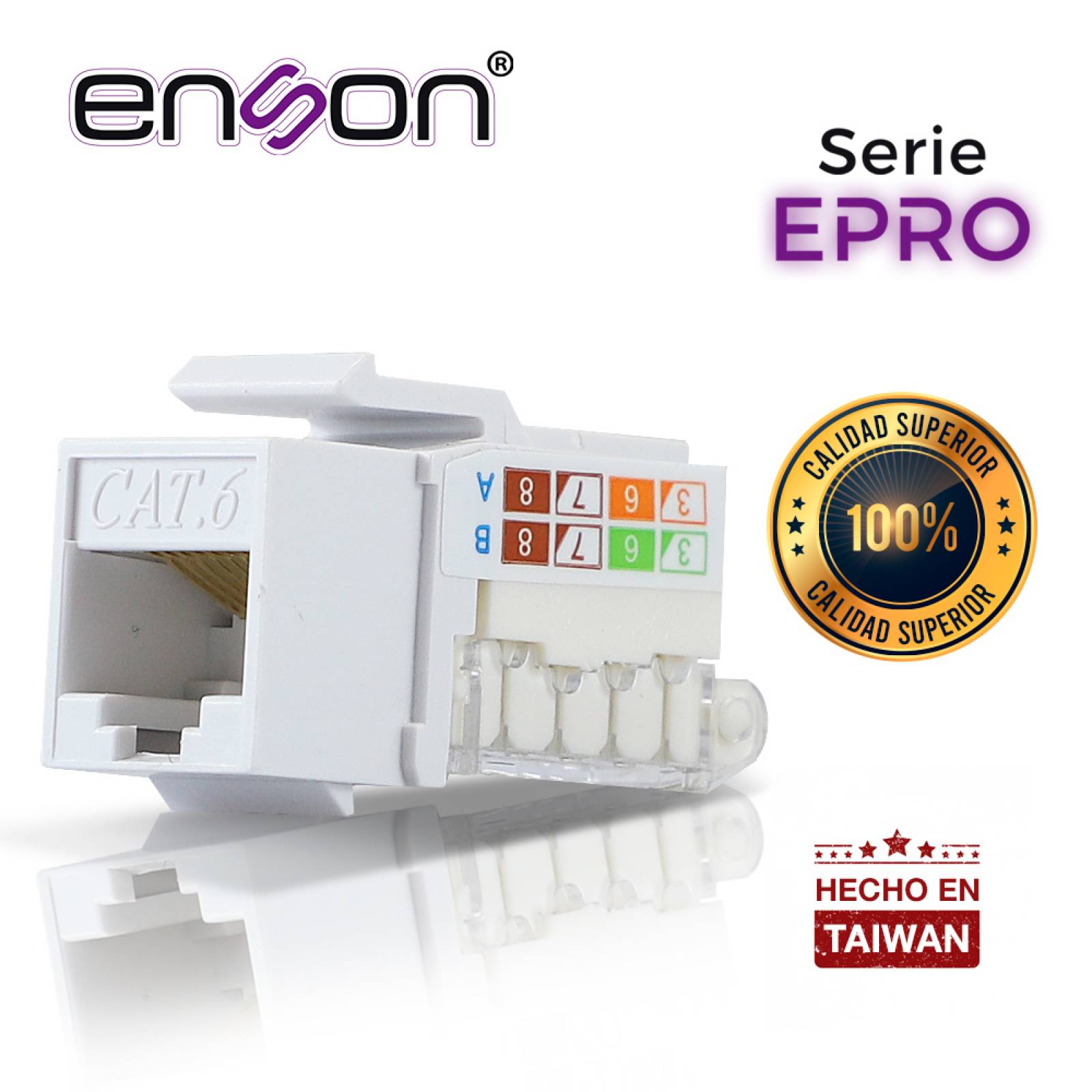 Conector Modular Jack Rj45 Enson Epro-tljack6-wh Serie Pro T