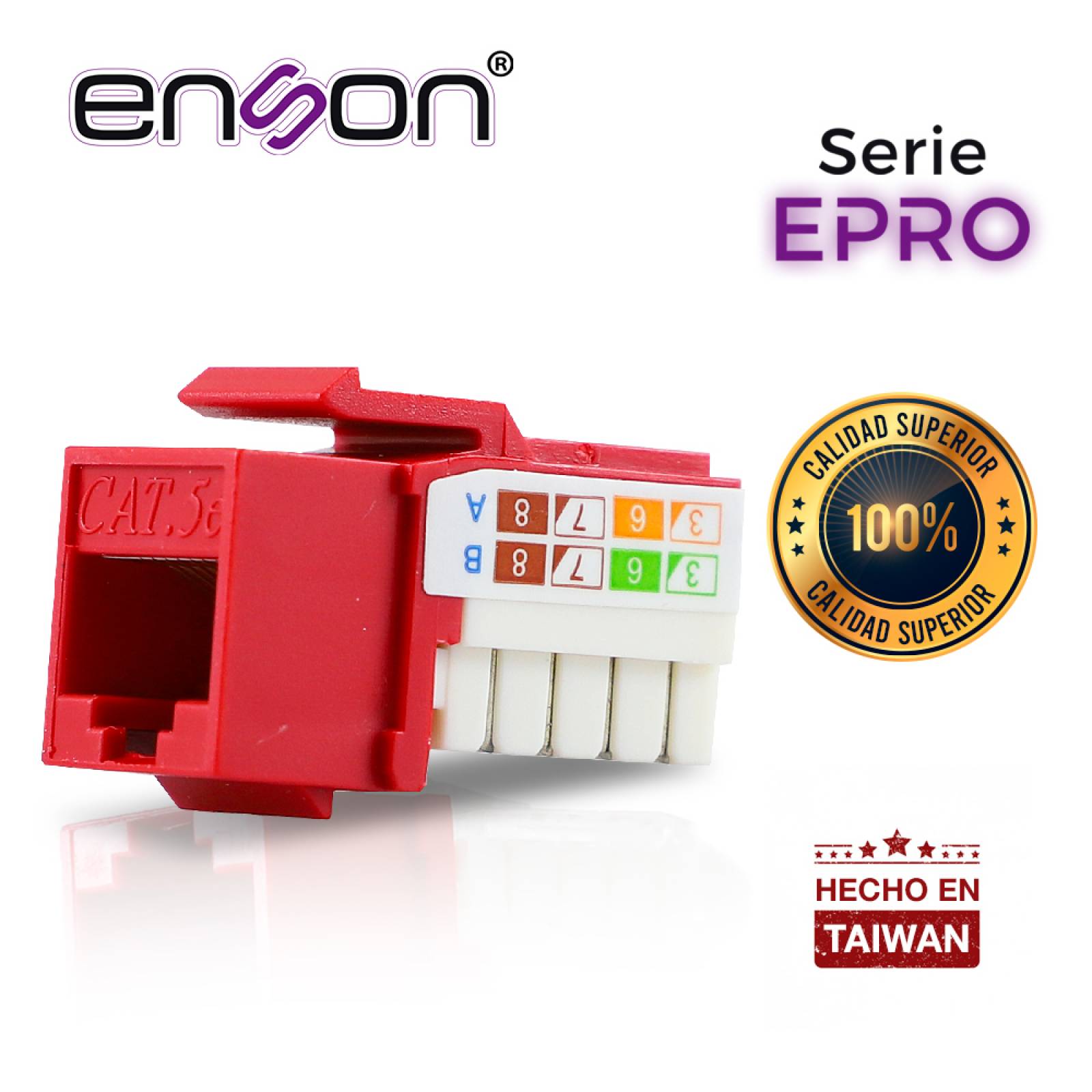 Conector Modular Jack Rj45 Enson Epro-jack5e-rd Serie Pro Po