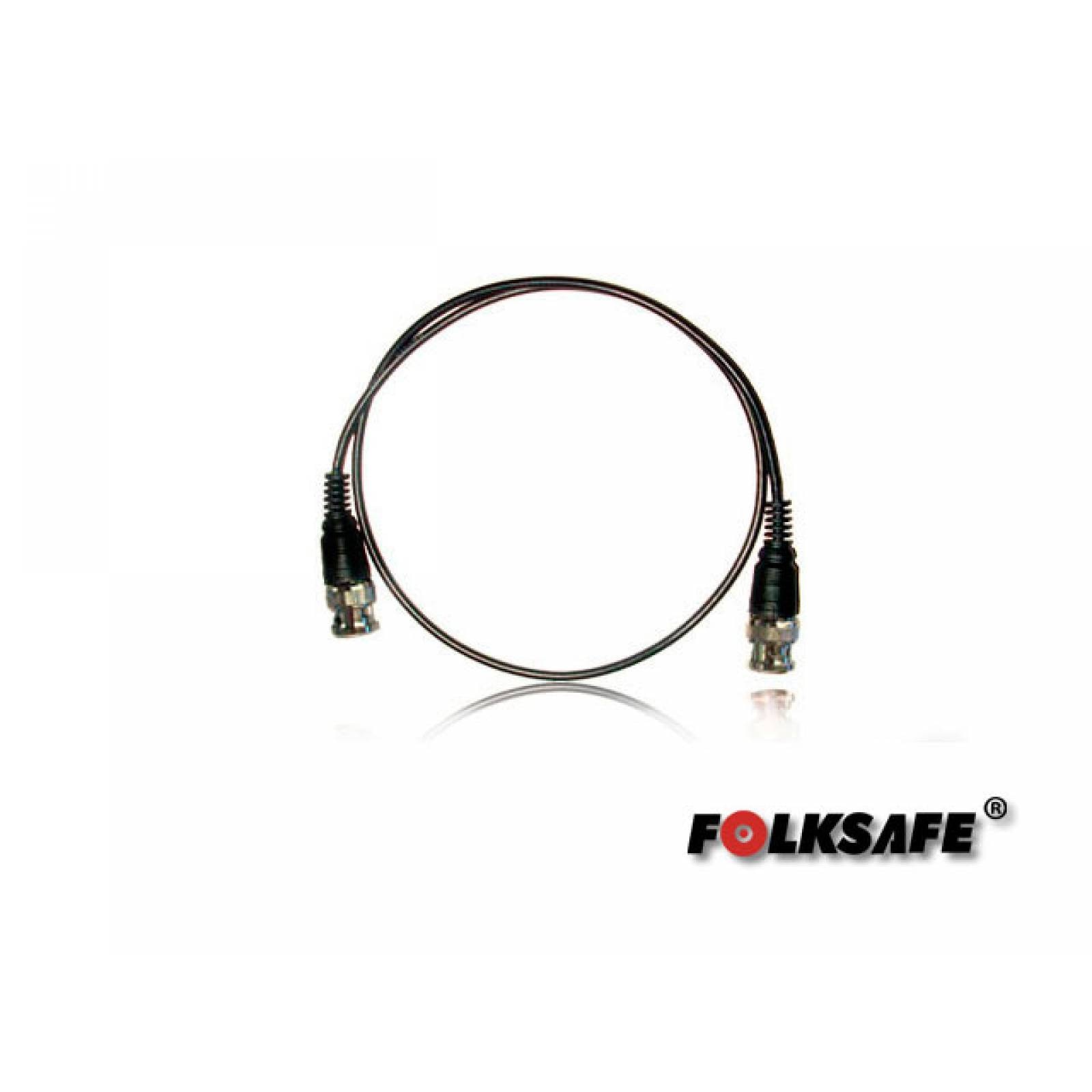 Cable De Video Bnc60 Folksafe Coaxial Delgado Color Negro
