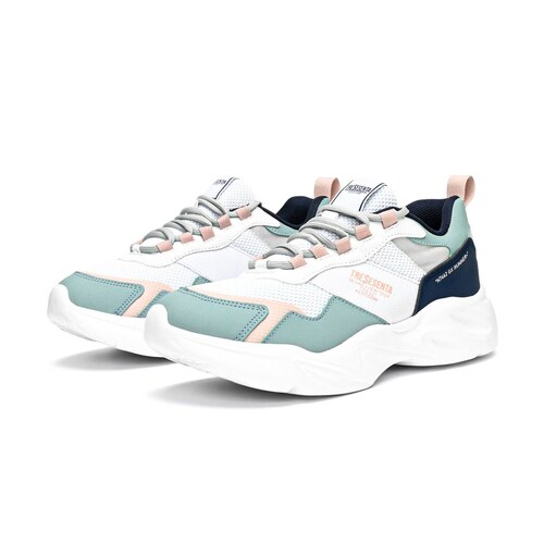 Tenis 360 Footwear Nebula Blanco Marino para Dama Ultra ligero Sneaker