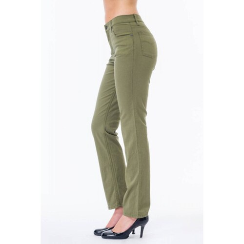 Pantalón Oggi Mujer Gabardina Stretch Atraction Verde Olivo.