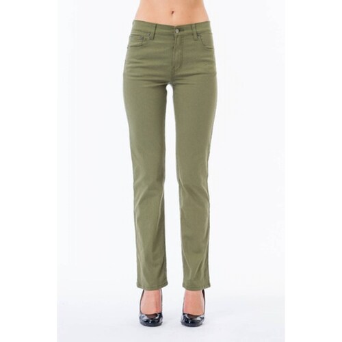 Pantalón Oggi Mujer Gabardina Stretch Atraction Verde Olivo.