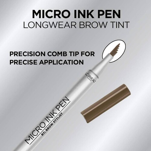 L'oreal, Micro Ink Pen. Boligrafo Para Cejas. Color: Castaño 