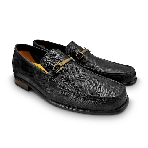 Mocasin Snipe Casual Hombre Randem Cobra Negro Sombra Grabado