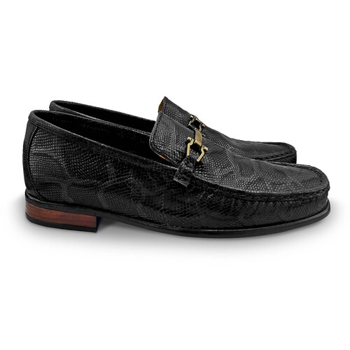 Mocasin Snipe Casual Hombre Randem Cobra Negro Sombra Grabado