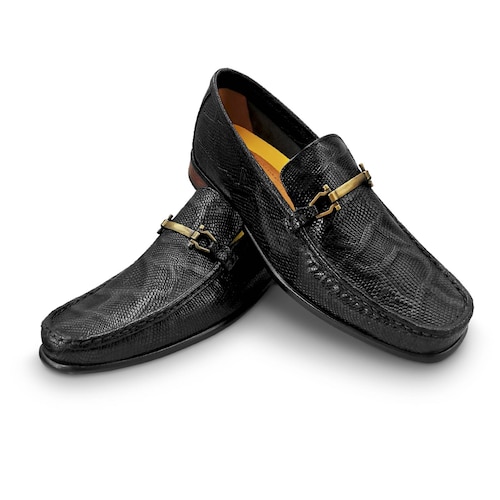 Mocasin Snipe Casual Hombre Randem Cobra Negro Sombra Grabado