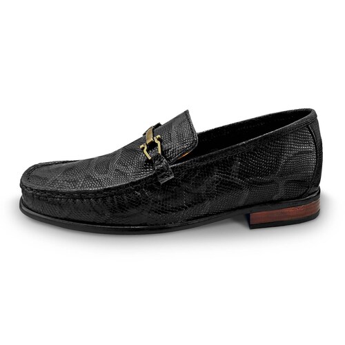 Mocasin Snipe Casual Hombre Randem Cobra Negro Sombra Grabado
