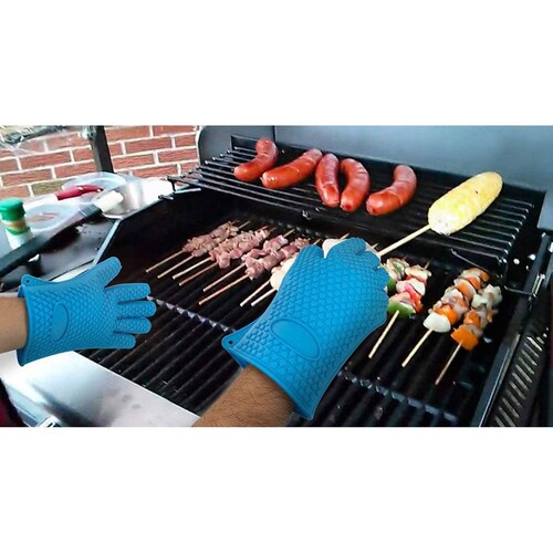 Guantes de cocina Timotech Hule Negro, impermeables y resistentes al calor