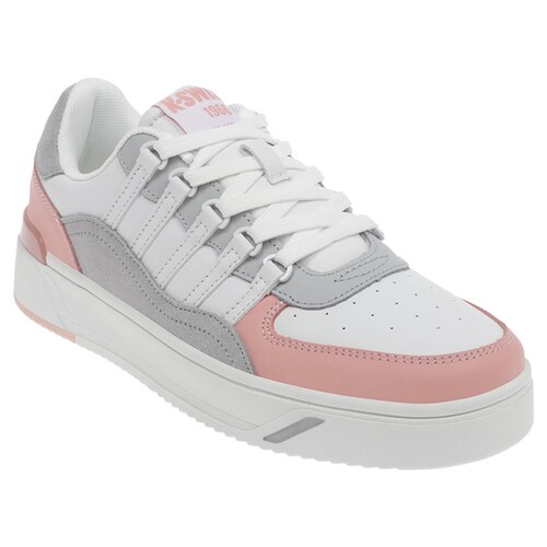 Tenis K-Swiss CANNON COURT C V Color Blanco/Rosa Mujer