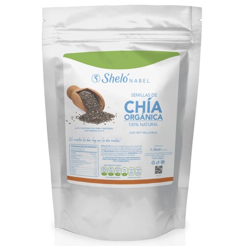 SEMILLAS DE CHÍA ORGÁNICA NATURAL CON ANTIOXIDANTES 300G SHELÓ NABEL