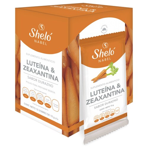 LUTEÍNA Y ZEAXANTINA SABOR DURAZNO 15 SOBRES SHELÓ