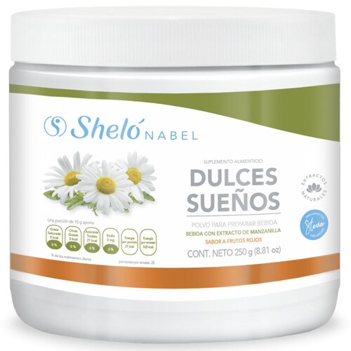 POLVO PARA PREPARAR BEBIDA DULCES SUEÑOS CON MANZANILLA RELAJANTE SHELÓ