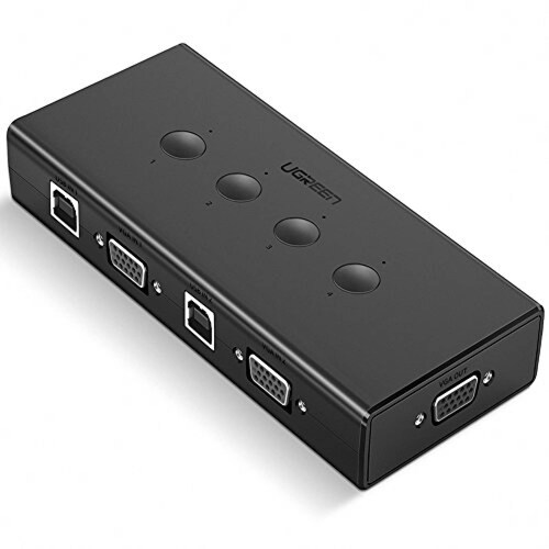 UGREEN Conmutador KVM USB 4 en 1 Salida VGA Switch 1080 escritorio con un monitor