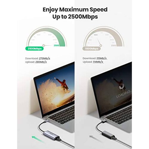 Adaptador USB Tipo C a 2.5Gbps Gigabit Ethernet  UGREEN  Go Dell XP15 13 LenovoHP