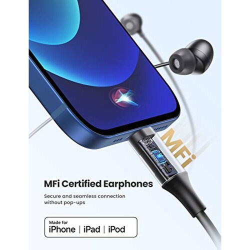 UGREEN Auriculares con Conector Lightning MFi Certifica E XR XS 7 8 iPad Air Mini
