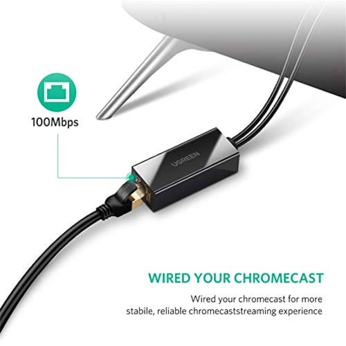 UGREEN Chromecast Ethernet Adaptador 100Mbps LAN para M nchufar y Jugar 1M  Cables