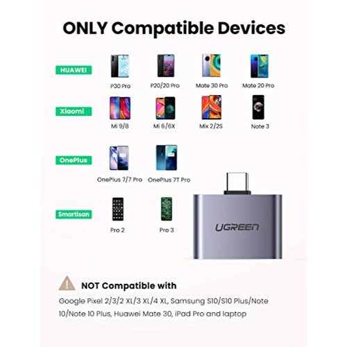 UGREEN Adaptador de Auriculares USB C a Jack 3.5 mm 2 e /7 Pro Xiaomi Mi 9/8 PS5.