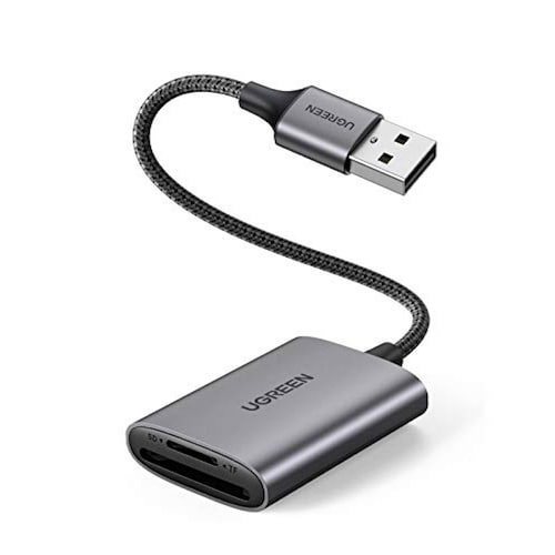 UGREEN USB 3.0 Lector de Tarjeta Memoria 2 en 1 Lector  amente Entre Dos Tarjetas