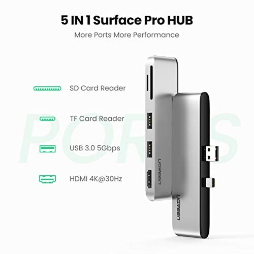 UGREEN Estación de conexión para Dock Surface Pro 6 5 4 F para Surface Pro 6/5/4.
