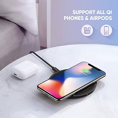 UGREEN Cargador Inalámbrico Rápido 10W Wireless Fast Ch dor Ligera Antideslizante